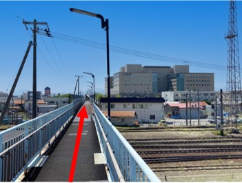 JR五稜郭駅から市立函館病院までの徒歩移動の説明図４